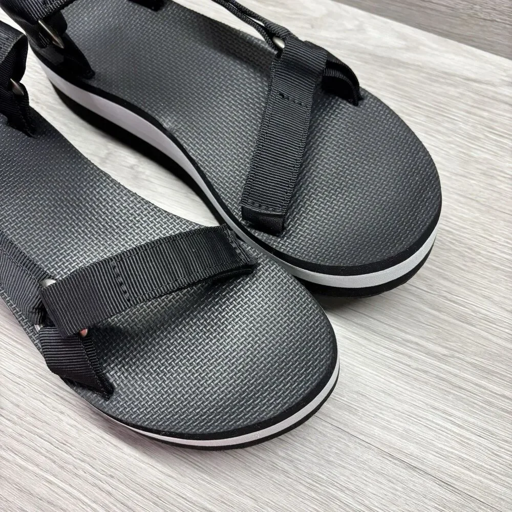 Teva Womens Casual Ankle Strap Platform Sandals Black Gray Size 10 Outdoor - Picture 9 of 13